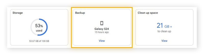How to restore an Android from a backup on Google One.