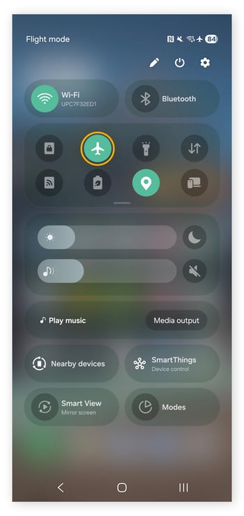 Airplane Mode enabled on a Google Pixel Android phone.