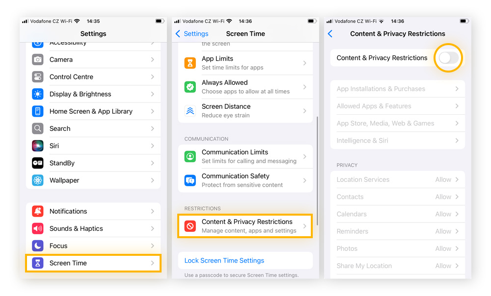 To disable parental controls, disable content & privacy restrictions in the Settings app under Screen Time.