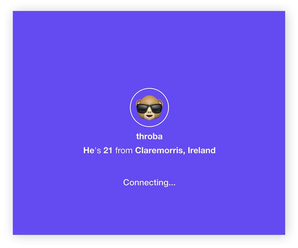 The Monkey app shares your location with other users.