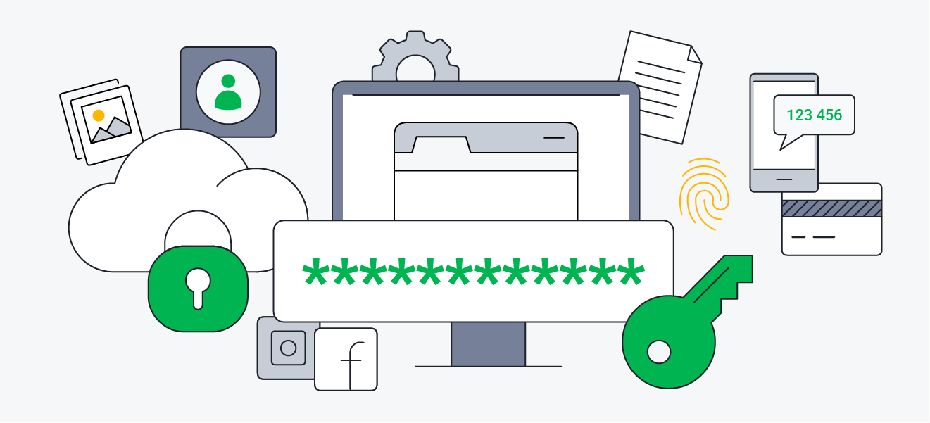 Use a password manager to store all your passwords and help protect against password cracking.