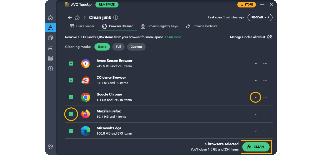 Step 2: Locate the browser cleaner
