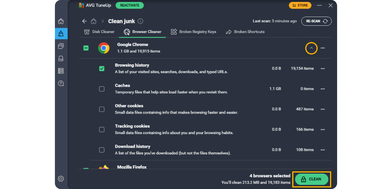 Step 3: Clean up your browsers