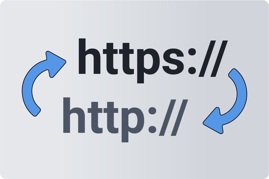 A graphic illustrating HTTPS to HTTP protocol switching.